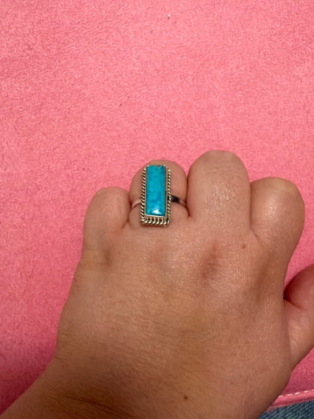 Turquoise bar ring